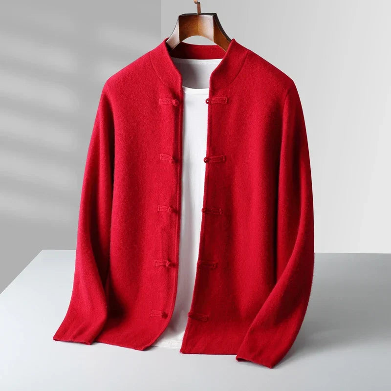 Torvian™ Cárdigan masculino de cashmere con diseño clásico