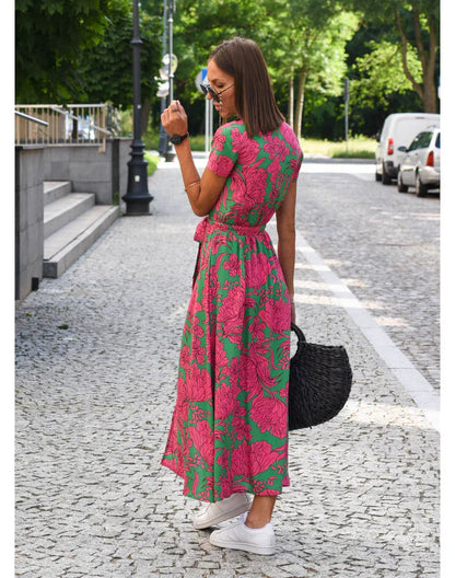 Delia™ Vestido Elegante con Escote en V y Corte Moldeador