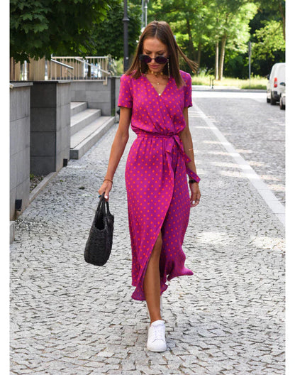 Delia™ Vestido Elegante con Escote en V y Corte Moldeador
