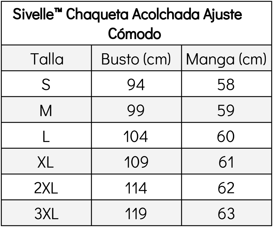Sivelle™ Chaqueta Acolchada Ajuste Cómodo