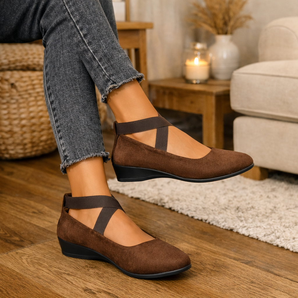 Elyssé™ Flats de Cuña con Tiras Cruzadas
