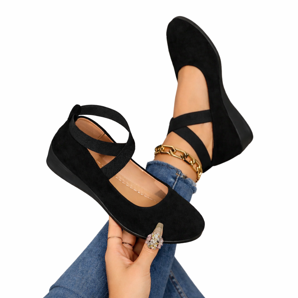 Elyssé™ Flats de Cuña con Tiras Cruzadas