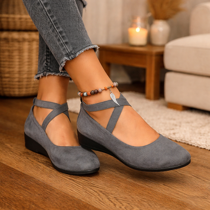 Elyssé™ Flats de Cuña con Tiras Cruzadas