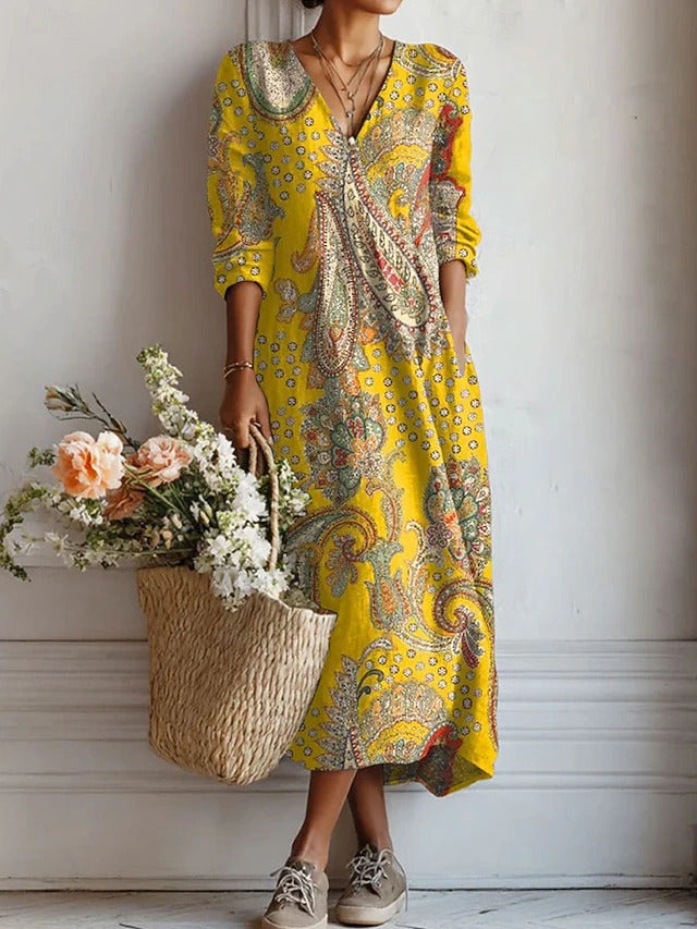 Voreya™ Vestido Largo Étnico con Diseño Fluido y Elegante