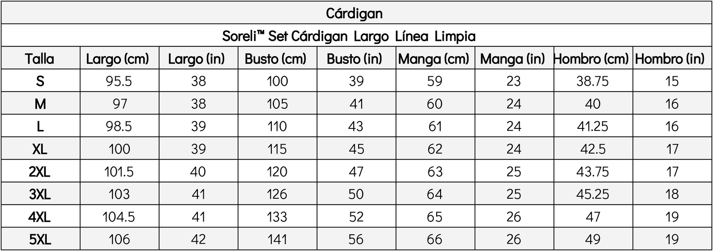 Soreli™ Set Cárdigan Largo Línea Limpia