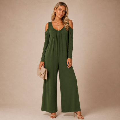 Tansira™ Jumpsuit Elegante con Hombros Descubiertos y Aretes Incluidos