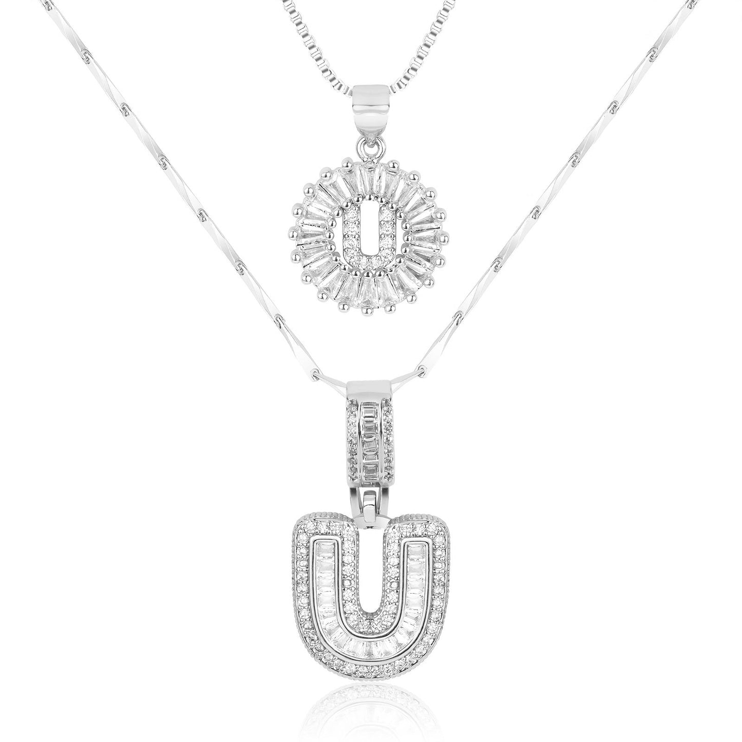 Primrose™ Collares Iniciales de Letra con Diamantes de 14k (2 piezas)