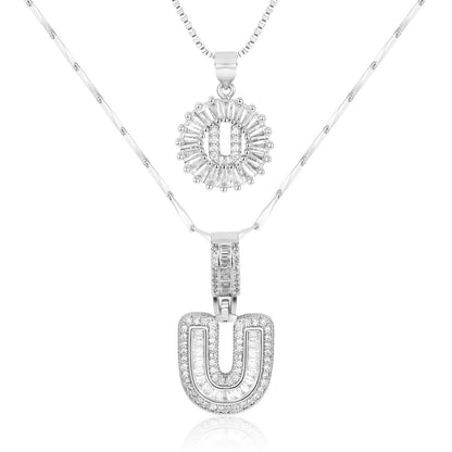 Primrose™ Collares Iniciales de Letra con Diamantes de 14k (2 piezas)