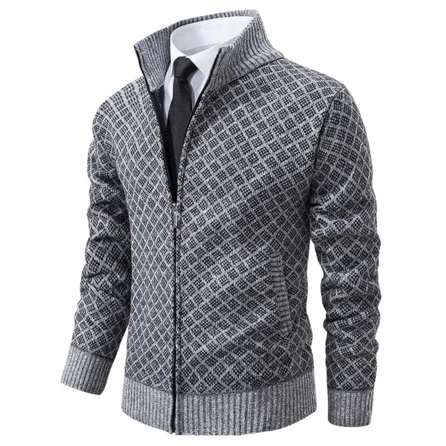 Evarno™ Suéter Masculino con Cierre Completo y Cuello Alto