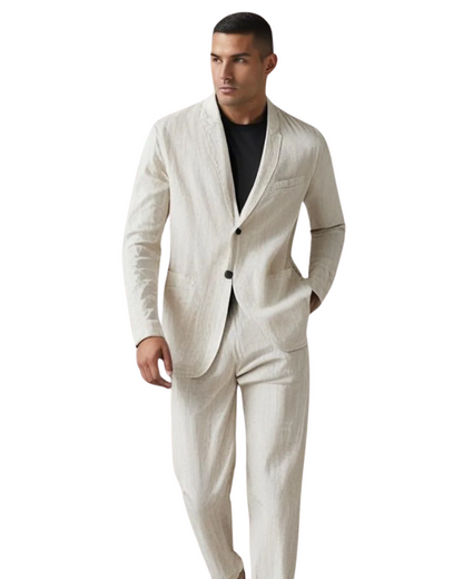 Montiero™ Conjunto de lino cómodo y transpirable para hombre