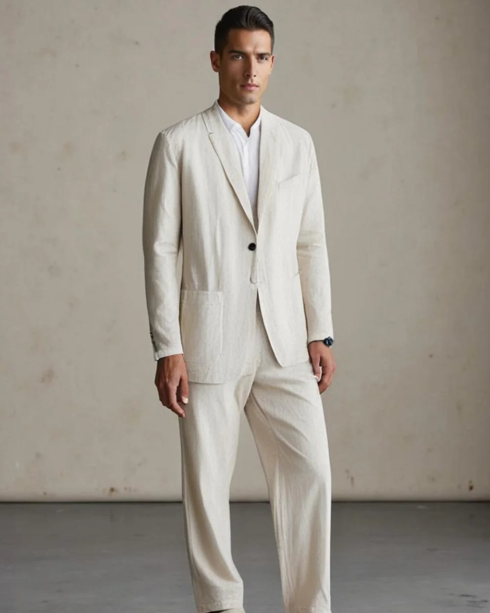 Montiero™ Conjunto de lino cómodo y transpirable para hombre