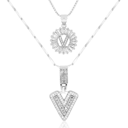 Primrose™ Collares Iniciales de Letra con Diamantes de 14k (2 piezas)