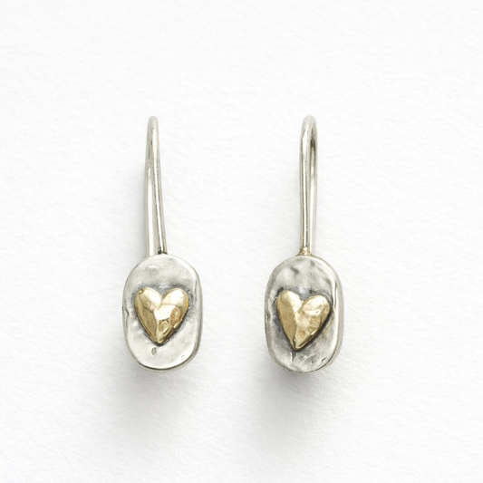 Veradelle™ Aretes vintage de corazón en plata y dorado