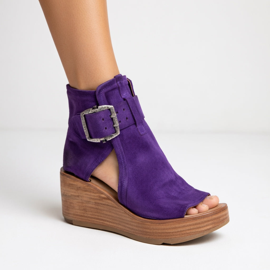 Indiea™ Botines con Punta Abierta y Plataforma Cómoda