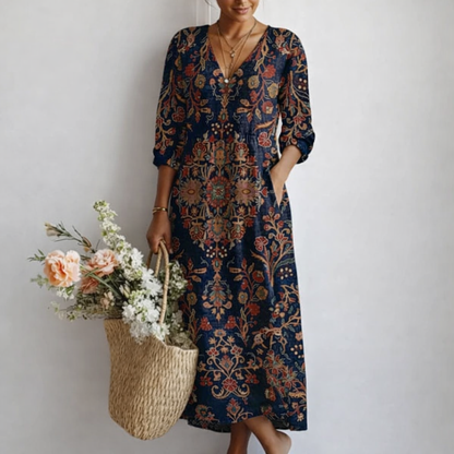 Voreya™ Vestido Largo Étnico con Diseño Fluido y Elegante