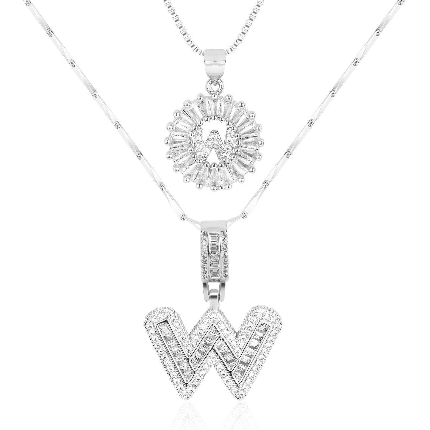 Primrose™ Collares Iniciales de Letra con Diamantes de 14k (2 piezas)