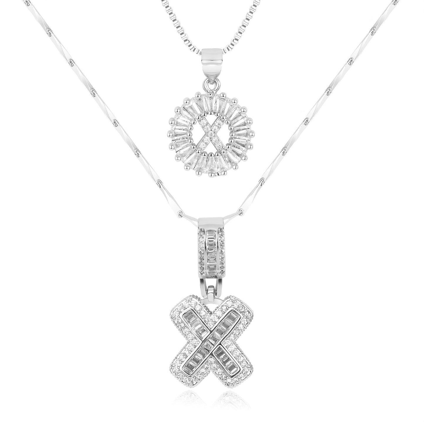 Primrose™ Collares Iniciales de Letra con Diamantes de 14k (2 piezas)