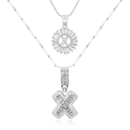 Primrose™ Collares Iniciales de Letra con Diamantes de 14k (2 piezas)