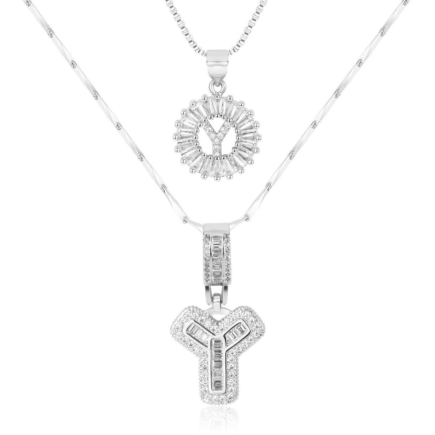Primrose™ Collares Iniciales de Letra con Diamantes de 14k (2 piezas)
