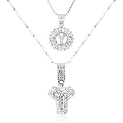 Primrose™ Collares Iniciales de Letra con Diamantes de 14k (2 piezas)