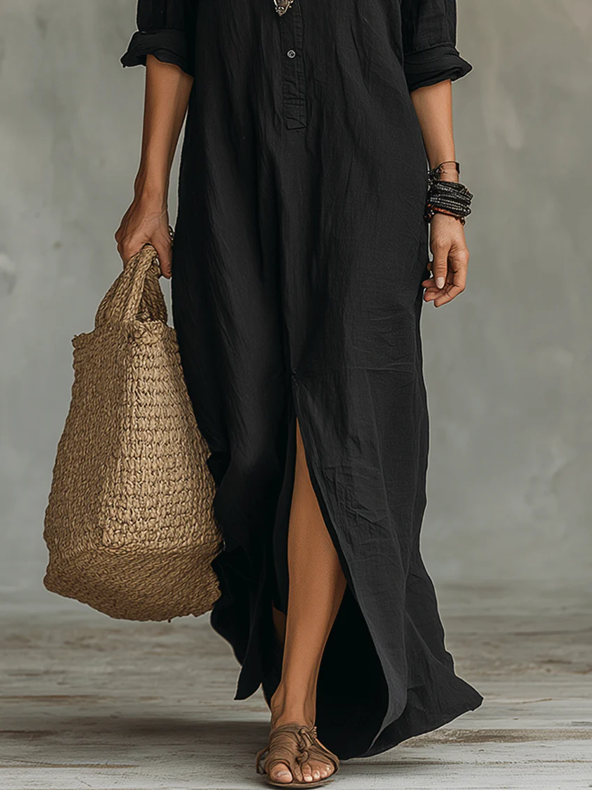 Hattie™ Vestido largo con botones