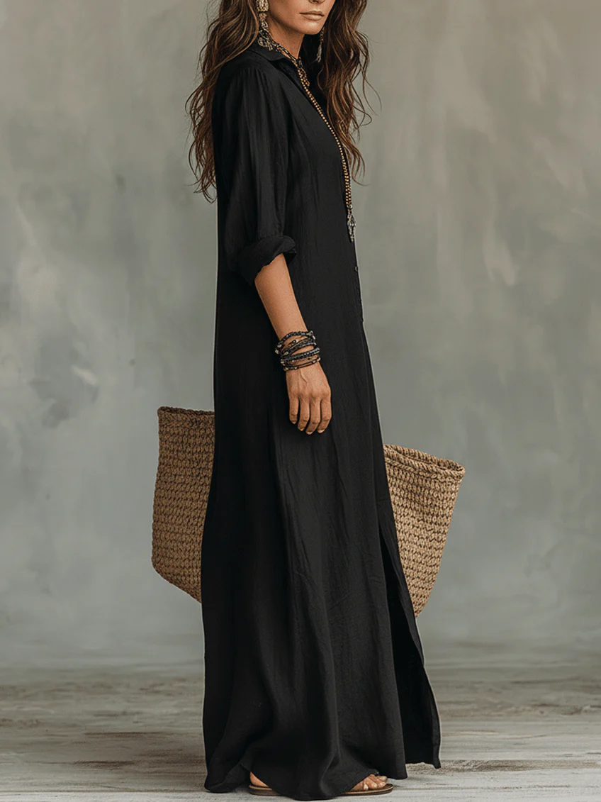 Hattie™ Vestido largo con botones