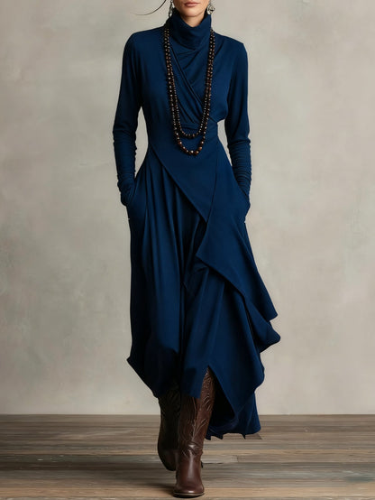 Quellora™ Vestido Maxi Capa Cruzada