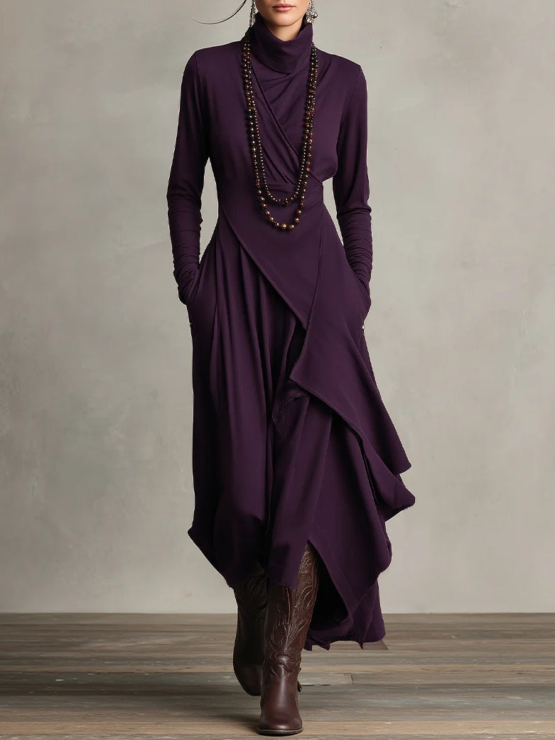 Quellora™ Vestido Maxi Capa Cruzada