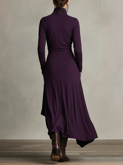 Quellora™ Vestido Maxi Capa Cruzada