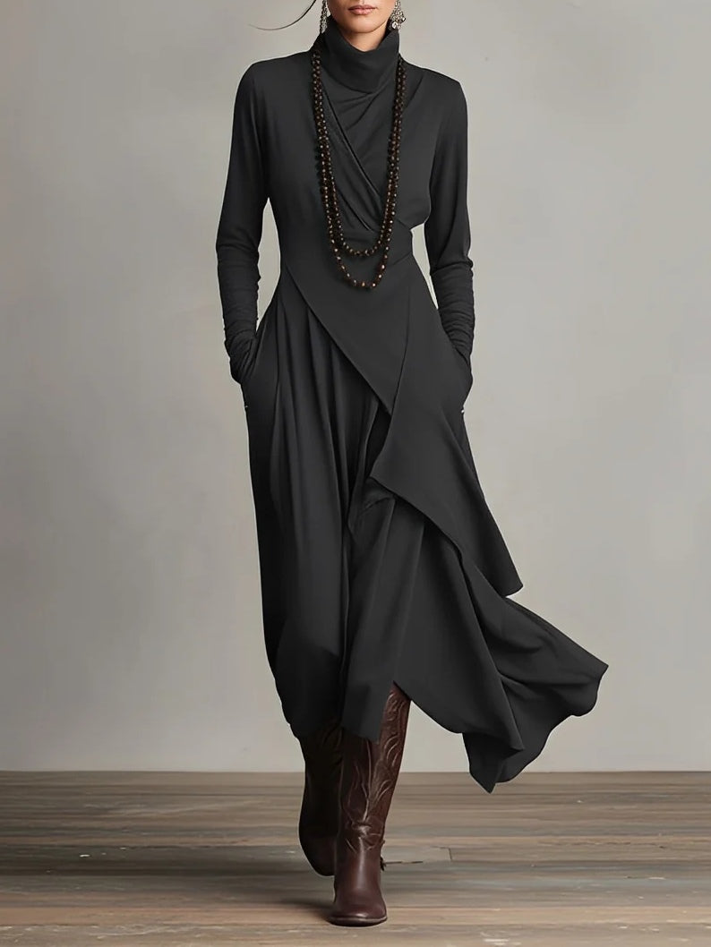 Quellora™ Vestido Maxi Capa Cruzada