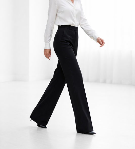 Yarevée™ Pantalón de Traje Tiro Alto Corte Recto