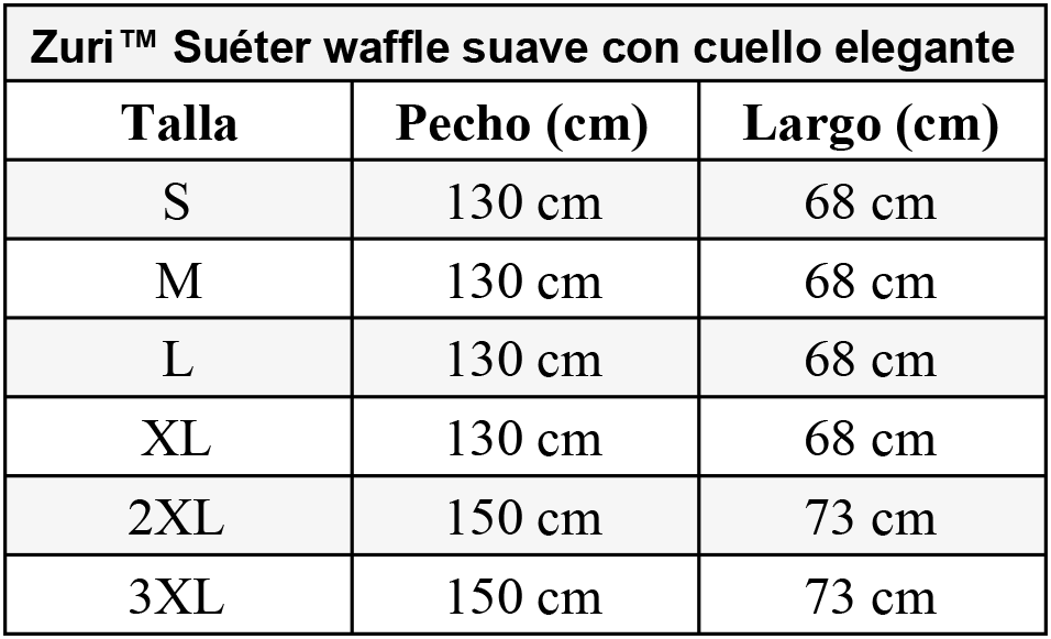 Zuri™ Suéter waffle suave con cuello elegante