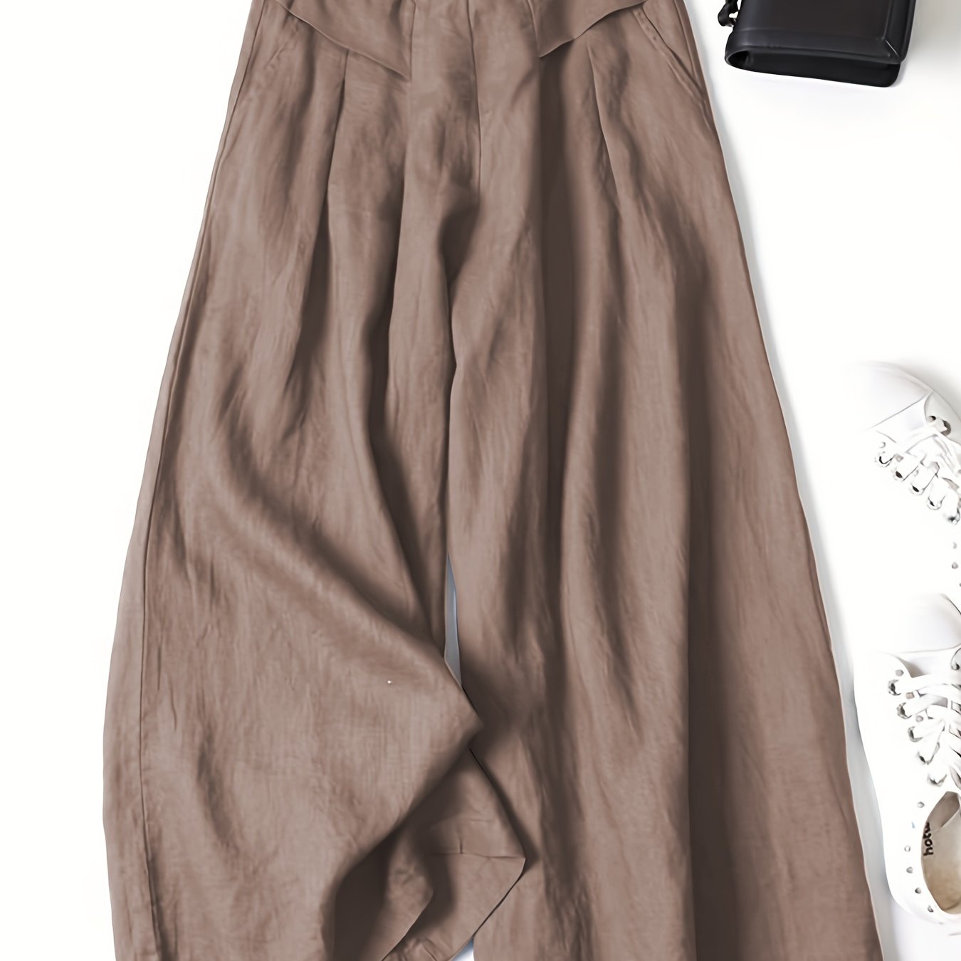 Brisae™ Pantalones de Lino de Pierna Ancha con Estilo Vintage