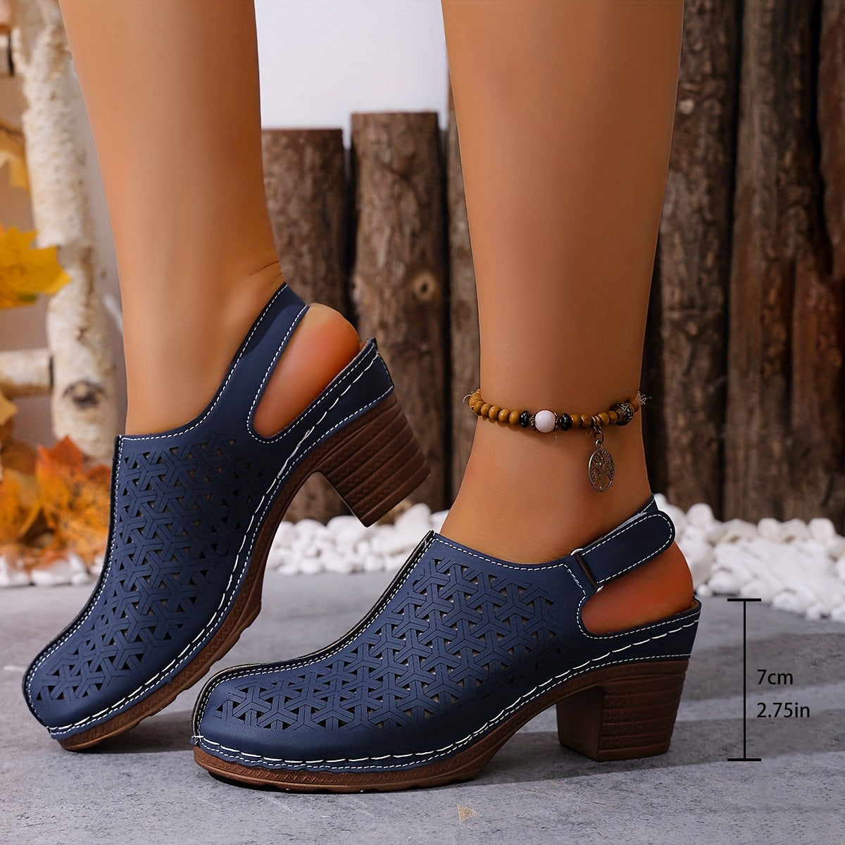 Korae™ Sandalias de Tacón con Correas Ajustables y Diseño Calado