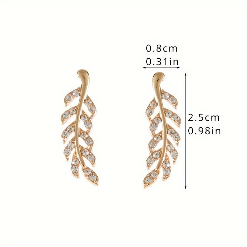 Hensleyra™ Aretes Elegantes de Hoja con Diseño Hueco y Acabado Dorado