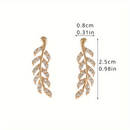 Hensleyra™ Aretes Elegantes de Hoja con Diseño Hueco y Acabado Dorado