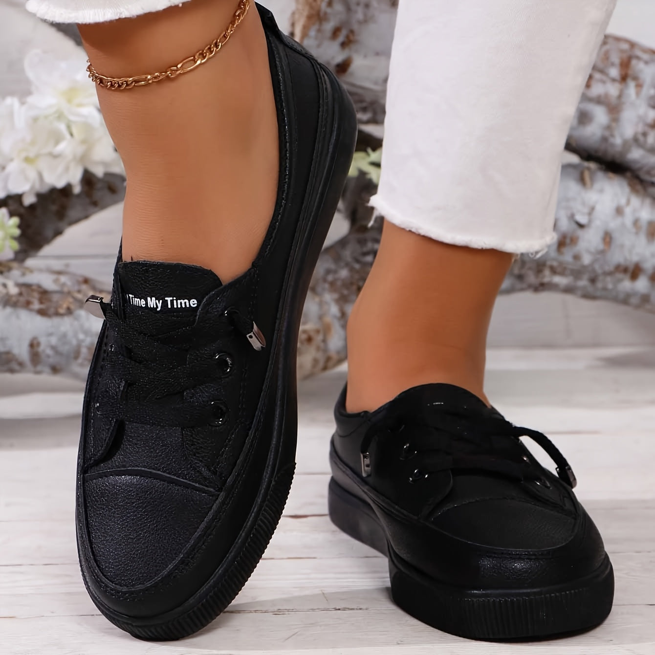 Dovella™ Zapatos Ortopédicos Blancos para Mujer con Cordones y Plantilla Suave