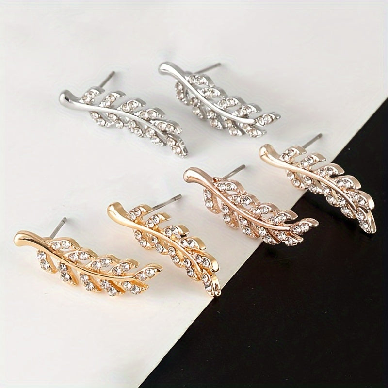 Hensleyra™ Aretes Elegantes de Hoja con Diseño Hueco y Acabado Dorado