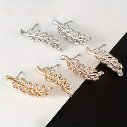 Hensleyra™ Aretes Elegantes de Hoja con Diseño Hueco y Acabado Dorado