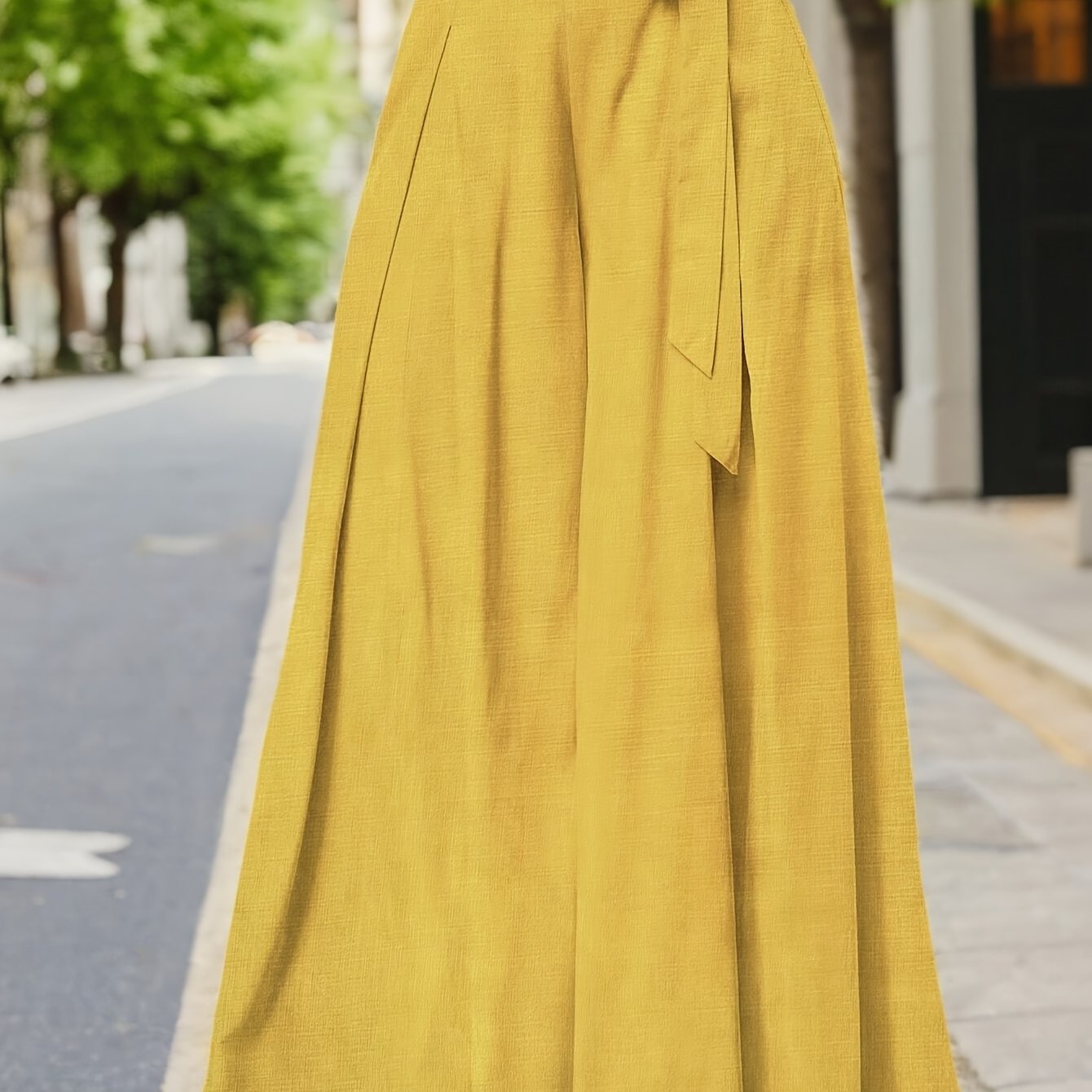 Valerie | Pantalón de Pierna Ancha con Cintura Alta y Lazo Elegante