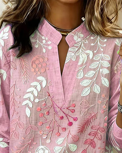 Kenzie™ Blusa de V Floral Suave