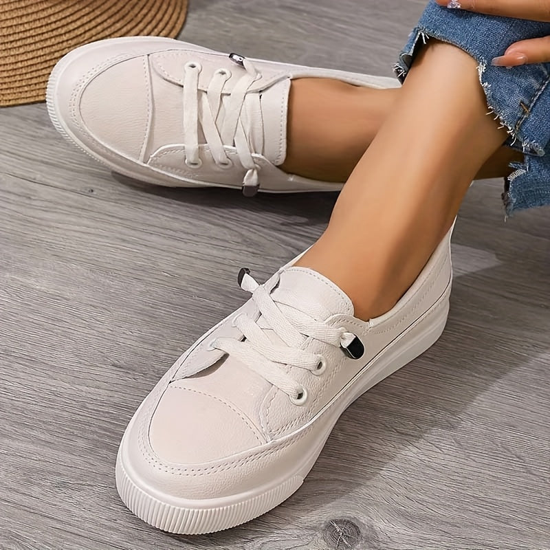 Dovella™ Zapatos Ortopédicos Blancos para Mujer con Cordones y Plantilla Suave