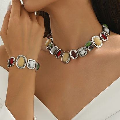 Graevis™ Set Bohemio de Collar y Pulsera con Diseño Étnico Multicolor