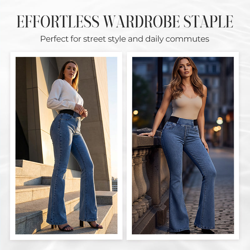 Yara™ Jeans de mujer de tiro alto con piernas elásticas