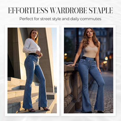 Yara™ Jeans de mujer de tiro alto con piernas elásticas