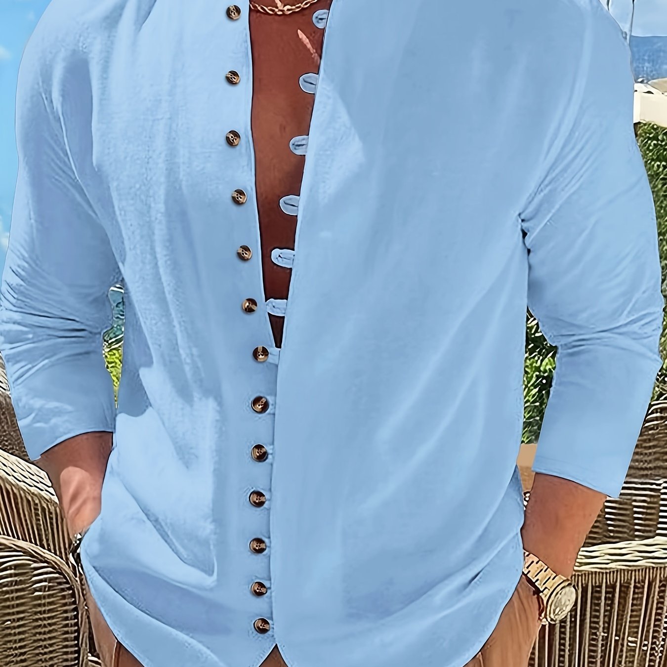 Haviron™ Camisa Retro para Hombre de Manga Larga y Corte Suelto