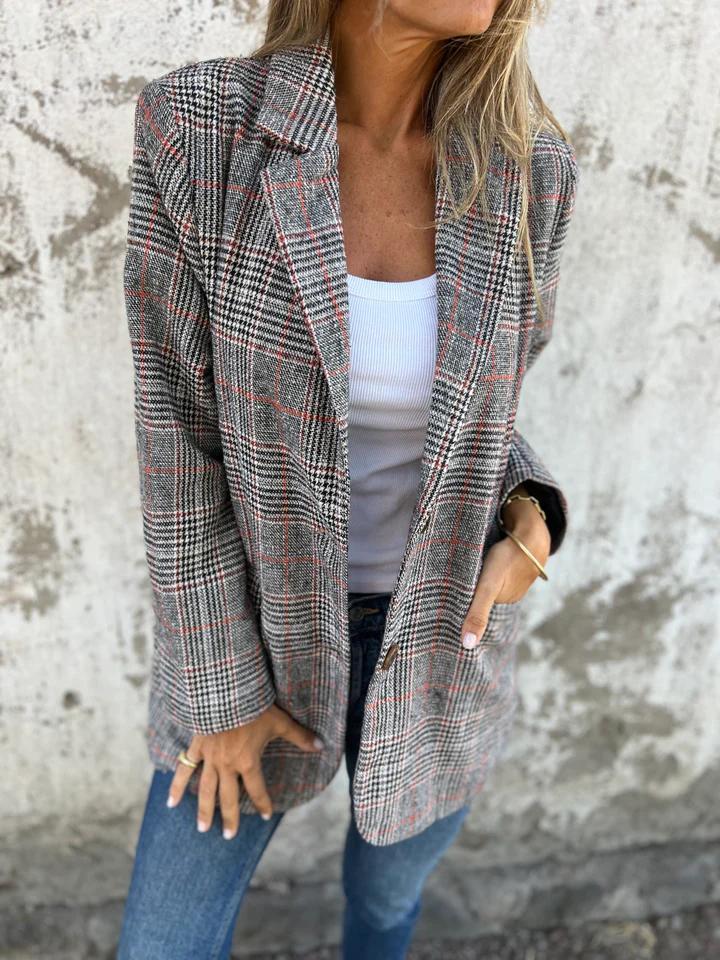 Melorae™ Blazer Casual Cuadros Clásicos