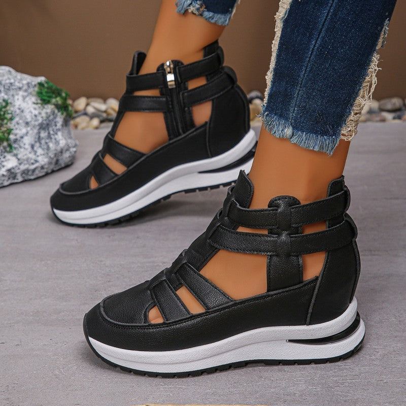 Falira™ Cómodas sandalias ligeras con cuña y cremallera lateral