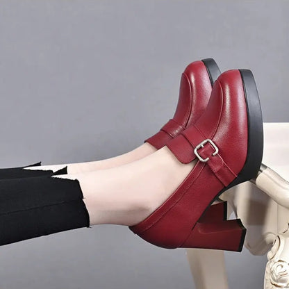 Odette™ Zapatos de cuero versátiles con tacones