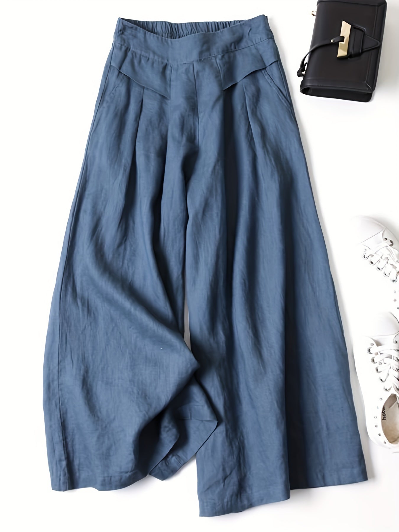 Brisae™ Pantalones de Lino de Pierna Ancha con Estilo Vintage
